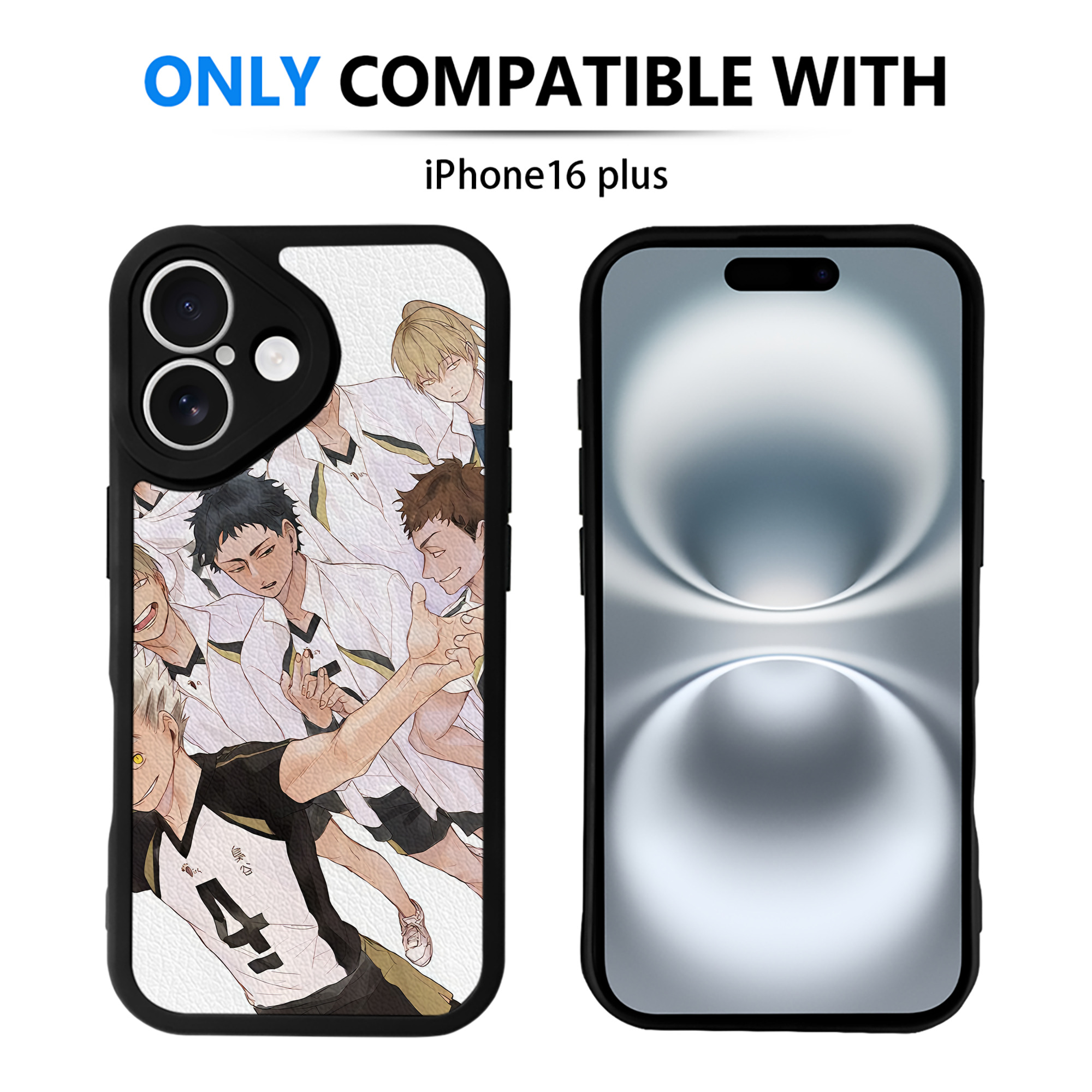 （画像用） ハイキュー!! Haikyu!! 【iPhone 16シリーズ対応】シリコンスマホケース（レザー調） 材質：シリコン